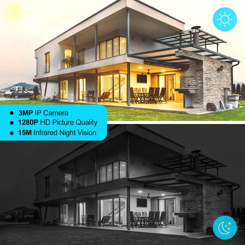 8CH 4CH Solar Camera Solar NVR Kit Surveillance System Tuya Smart life Security Camera System