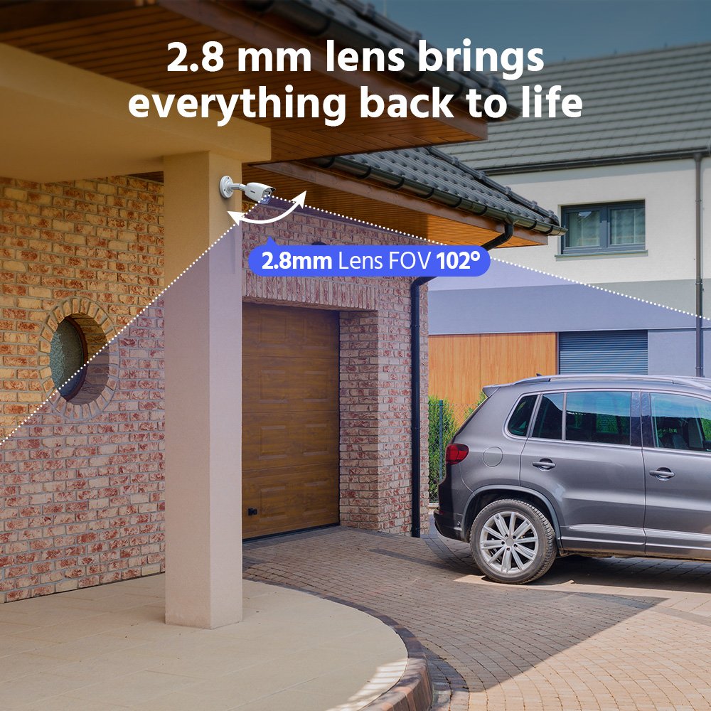 ANNKE 2MP 2.8mm Wide Angle TVI Bullet CCTV Camera Surve illance system with Full Color Night Vision
