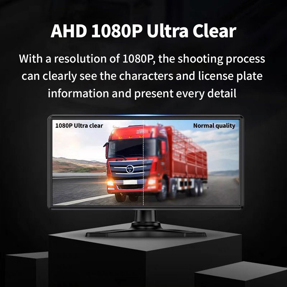 E-TOO Universal 12-24V AHD 1080P Truck Bus Reverse Backup Rear View Camera