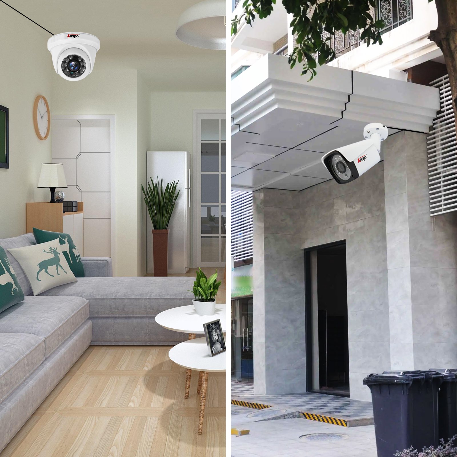 AHD CCTV Camera System 4 Channels 1080P With 2MP DVR Coaxial Cables Complete Set Outdoor Indoor Waterproof P2P Plug and Play