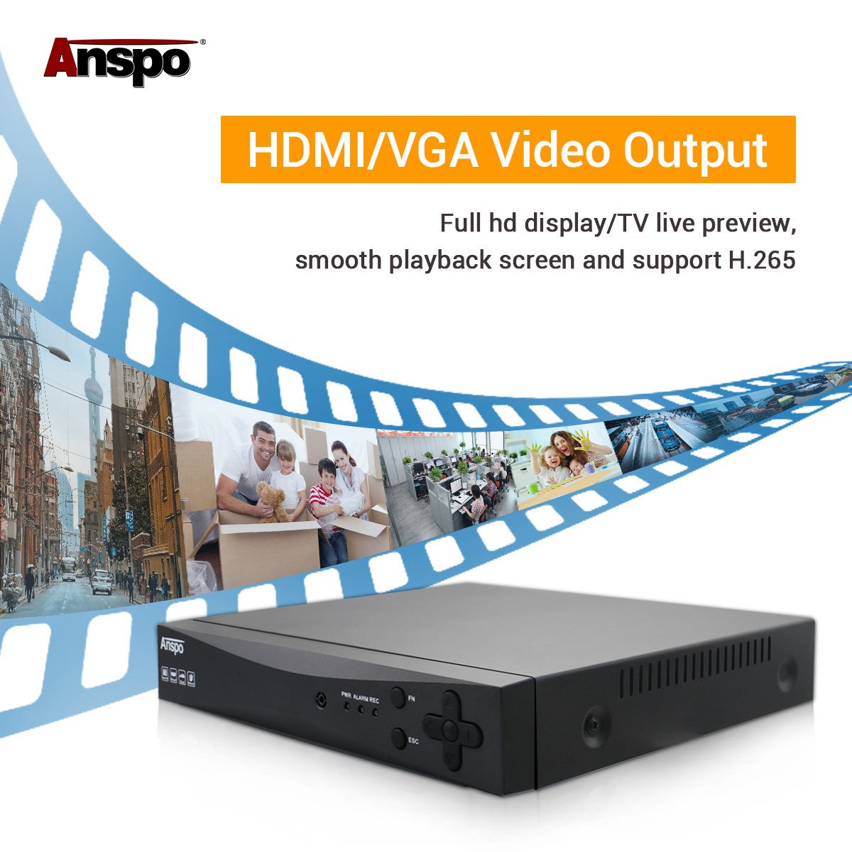 Anspo Full color IR poe system IP bullet cctv 4 channel 4mp security surveillance nvr poe kits camera