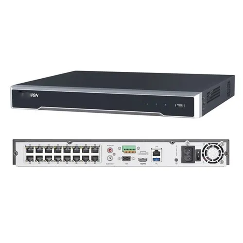 HlKVISION original in stock 16ch NVR DS-7616NXI-K2/16P 2SATA 16 POE ports VGA plug & play NVR POE NVR