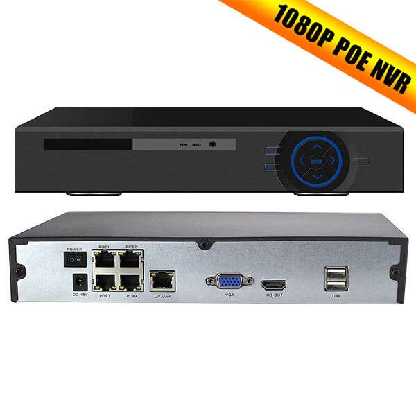 Customized 4CH 2MP Wired IP Surveillance Security Camera Cctv System PoE NVR Kit 1080P