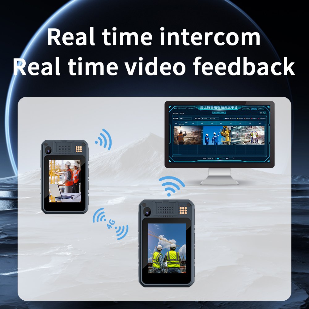 YSW-U9 4G Body Worn Camera Real Time Intercom 4G Networking Infrared Night Vision Body Camera with 2.4-inch Touch Screen