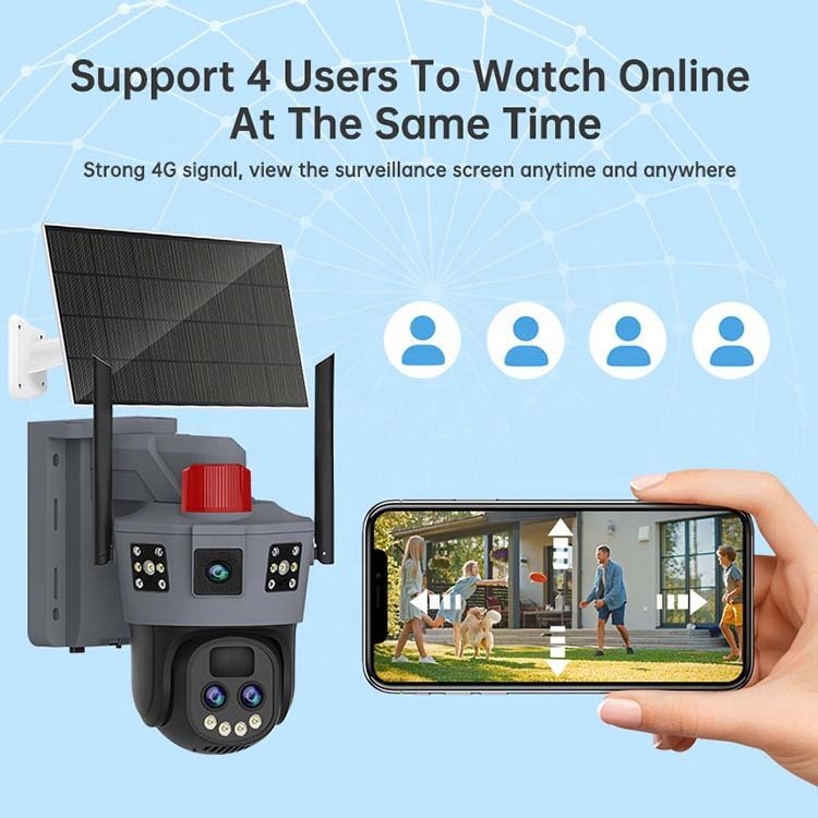 Okam's new high-definition dual lens dual screen 4MP 4G 10x zoom triple screen 360 ° home monitor