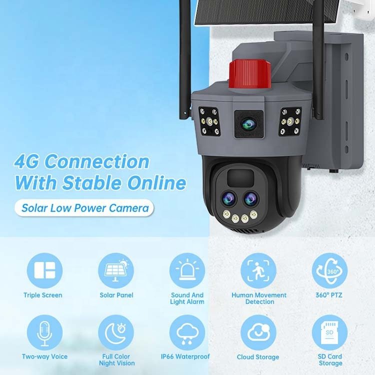 Okam's new high-definition dual lens dual screen 4MP 4G 10x zoom triple screen 360 ° home monitor
