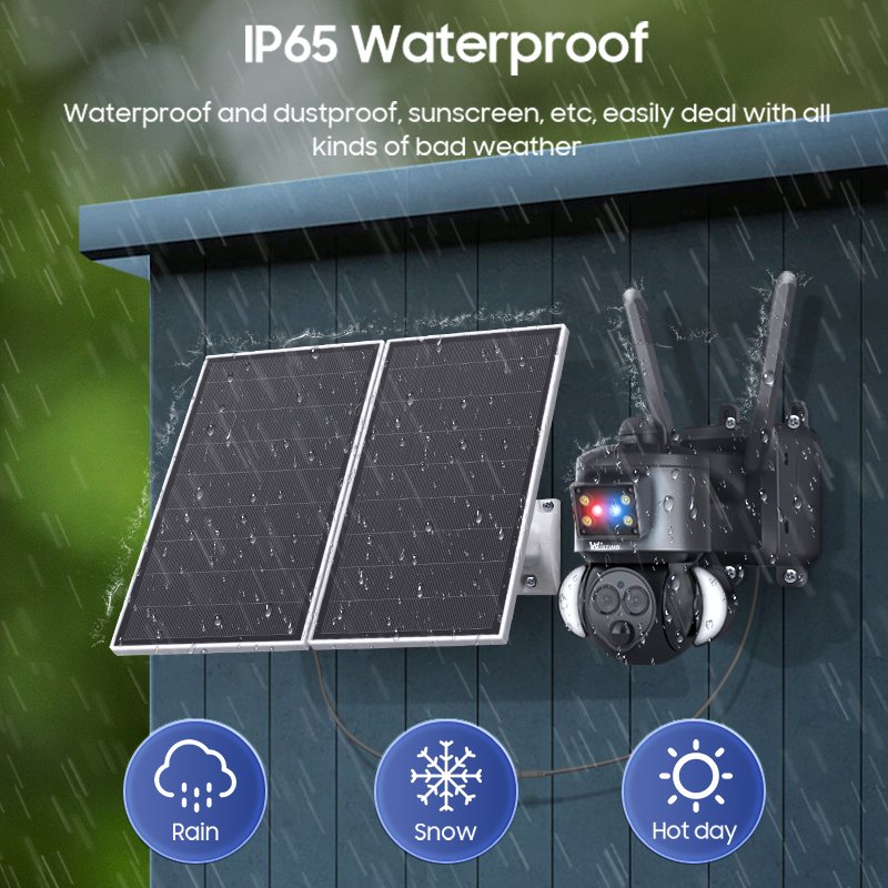 Wistino 12X Zoom solar powered camera security outdoor 4g wireless motion detection color night vision ubox 4g solar camera