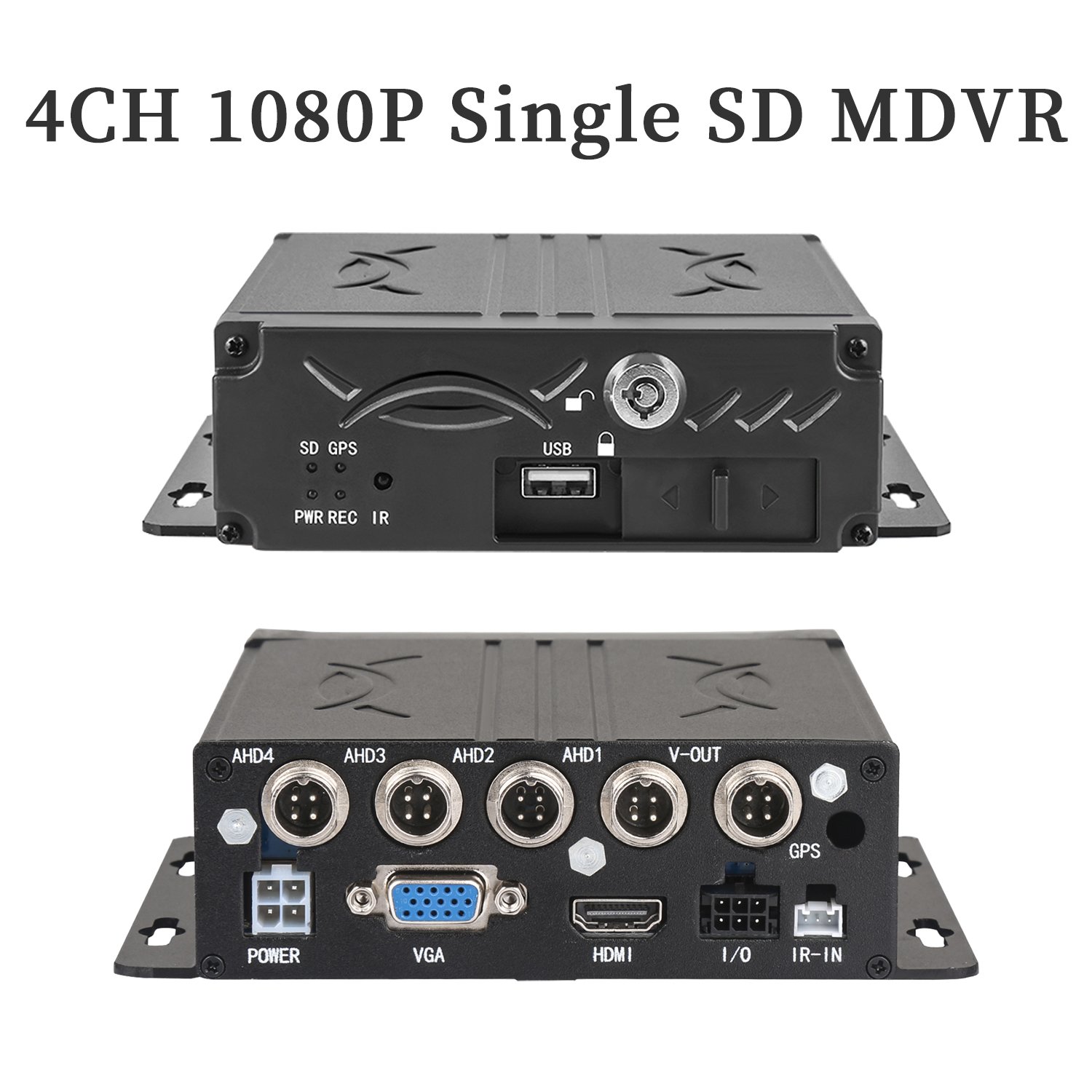 Basic AHD1080P mobile DVR video surveillance recording system with single SD recording 256G max, H.264 compression