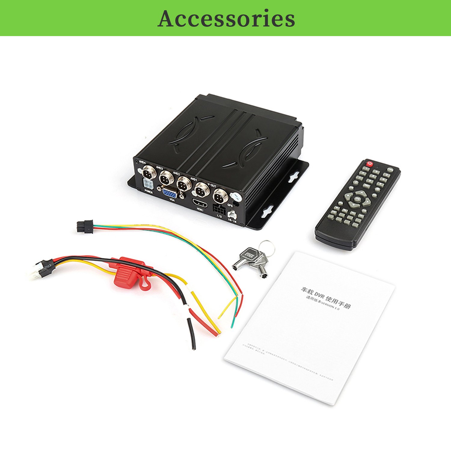 Basic AHD1080P mobile DVR video surveillance recording system with single SD recording 256G max, H.264 compression