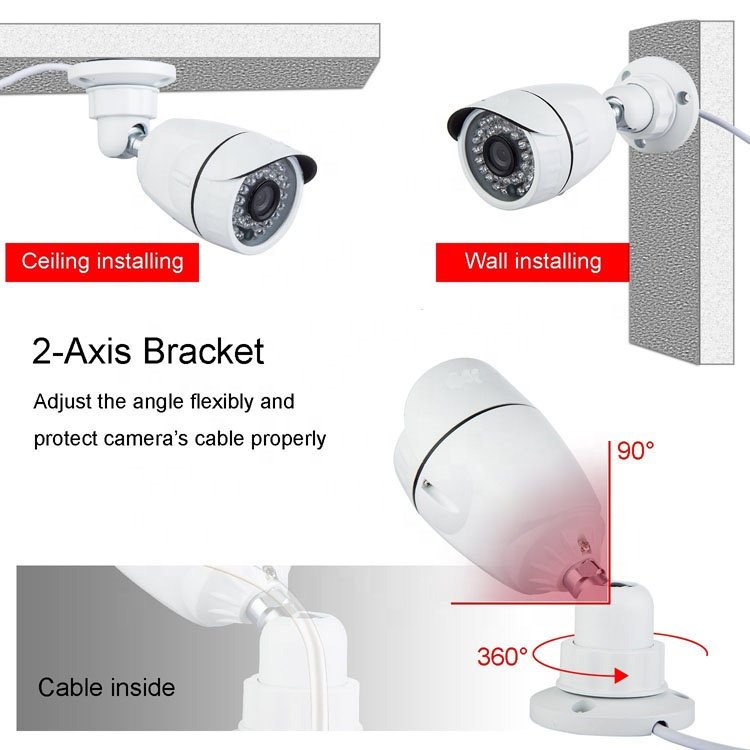 Vandalproof Waterproof 1080P XMEYE Face Detection Capture 4CH Analog AHD Camera DVR Kit CCTV Camera System Surveillance Camera