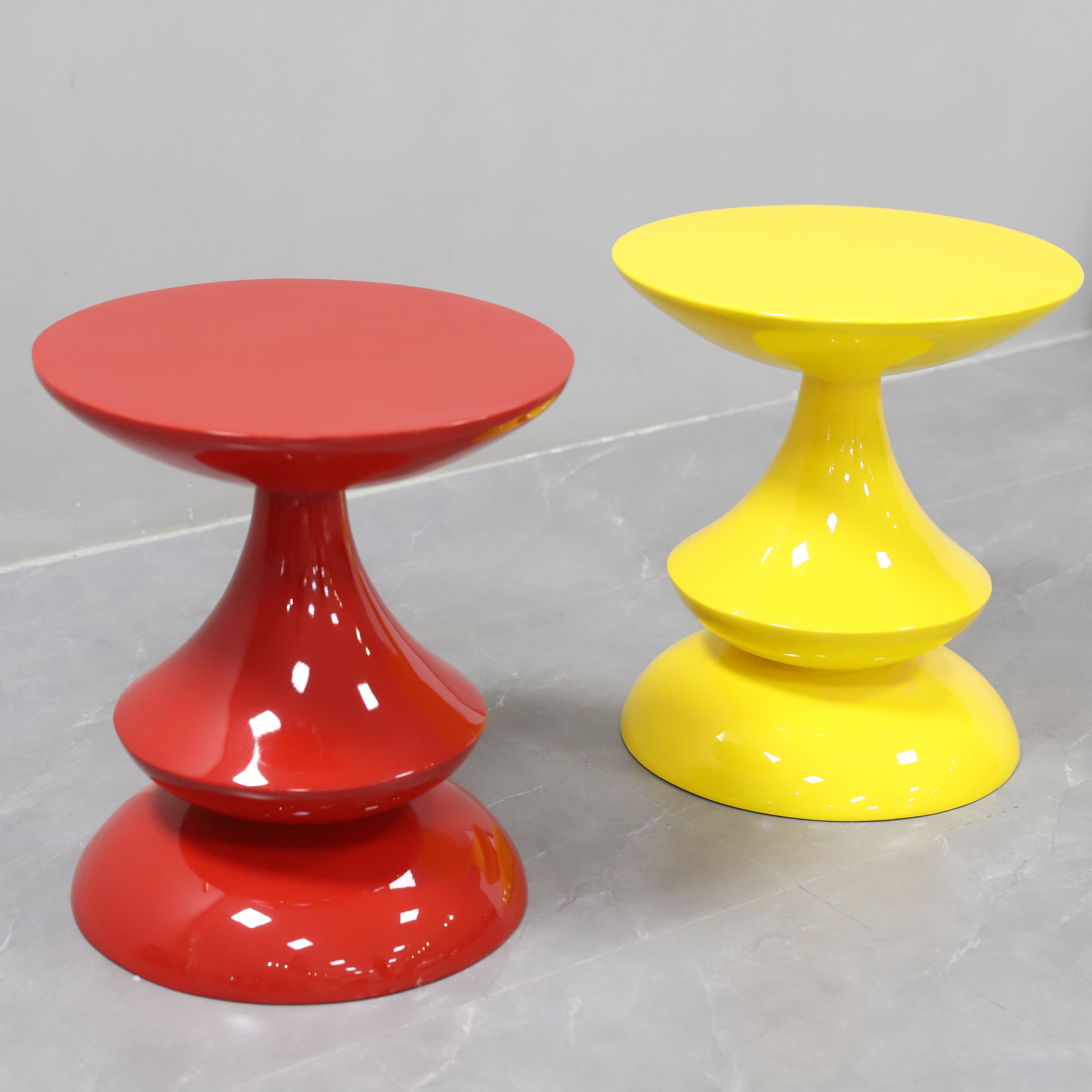 Red Fiberglass Table Round Coffee tables Colorful Cup Tea Side Coffee Tables
