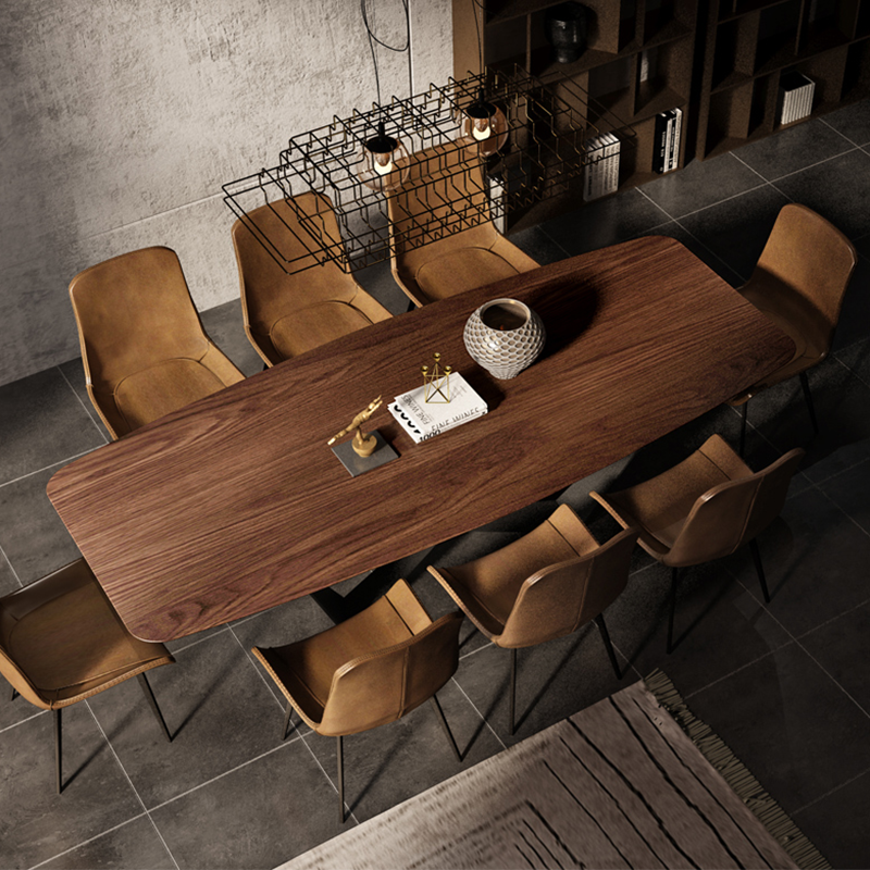 Nordic modern dining room table simple rectangle personality walnut dining table