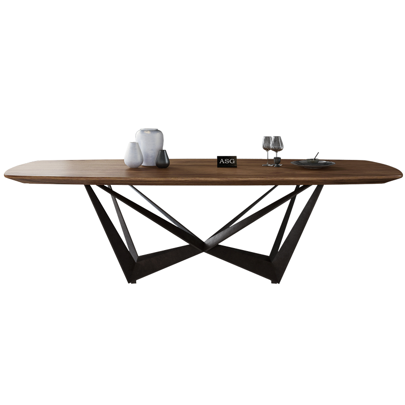 Nordic modern dining room table simple rectangle personality walnut dining table