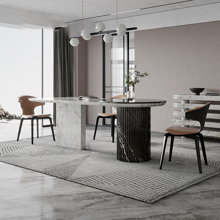 minimalist modern designer chinese tea table set natural marble long tea table