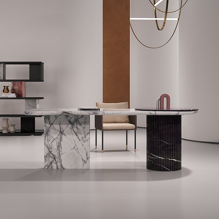 minimalist modern designer chinese tea table set natural marble long tea table