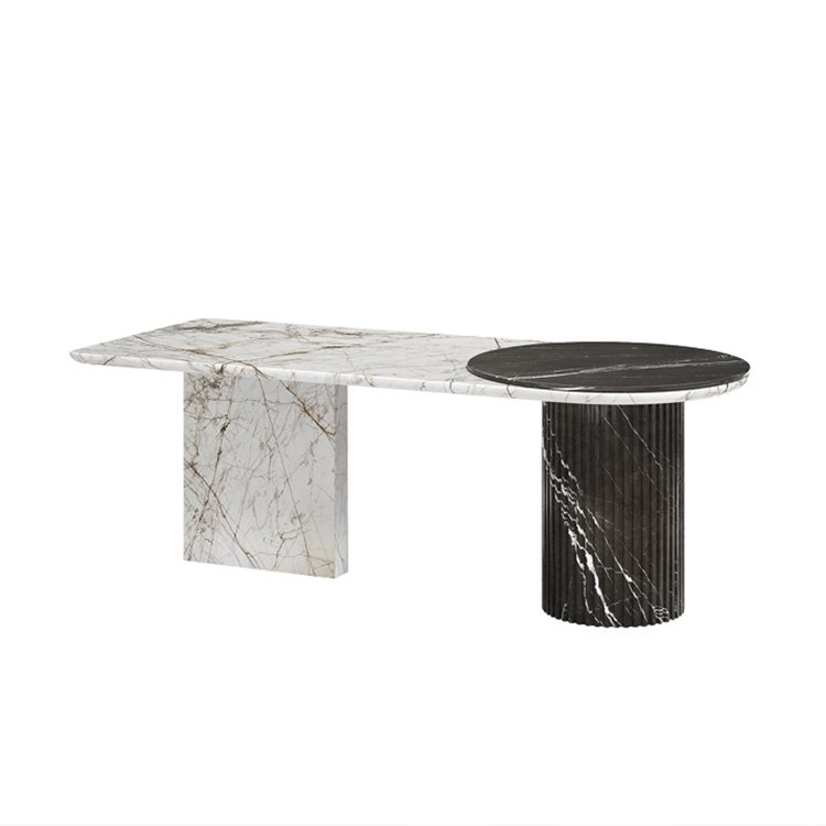 minimalist modern designer chinese tea table set natural marble long tea table