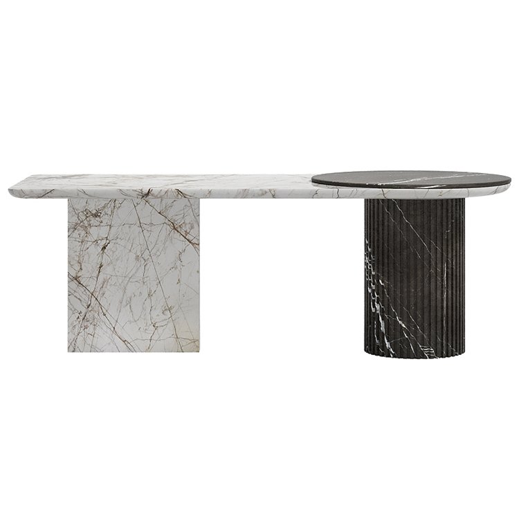 minimalist modern designer chinese tea table set natural marble long tea table