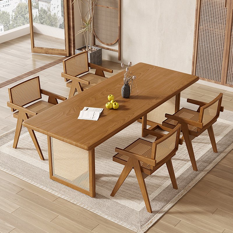 Wholesale Popular America Luxury Rectangular Rattan Dinning Room Furniture Dining Table