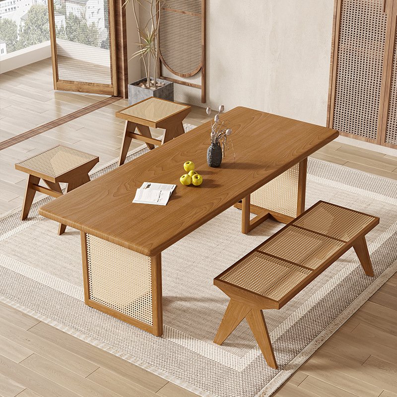Wholesale Popular America Luxury Rectangular Rattan Dinning Room Furniture Dining Table