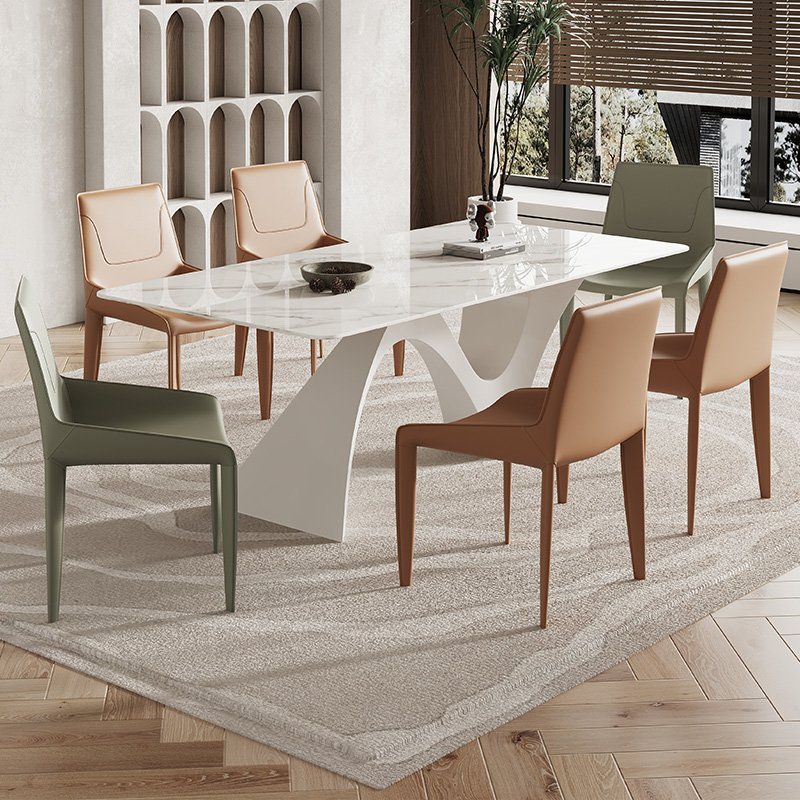 european antique marble top dining table luxury customized stainless steel tube melamine dining table