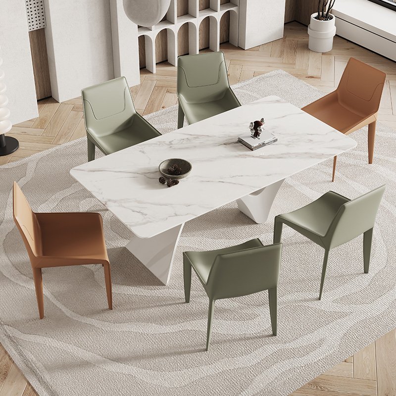 european antique marble top dining table luxury customized stainless steel tube melamine dining table