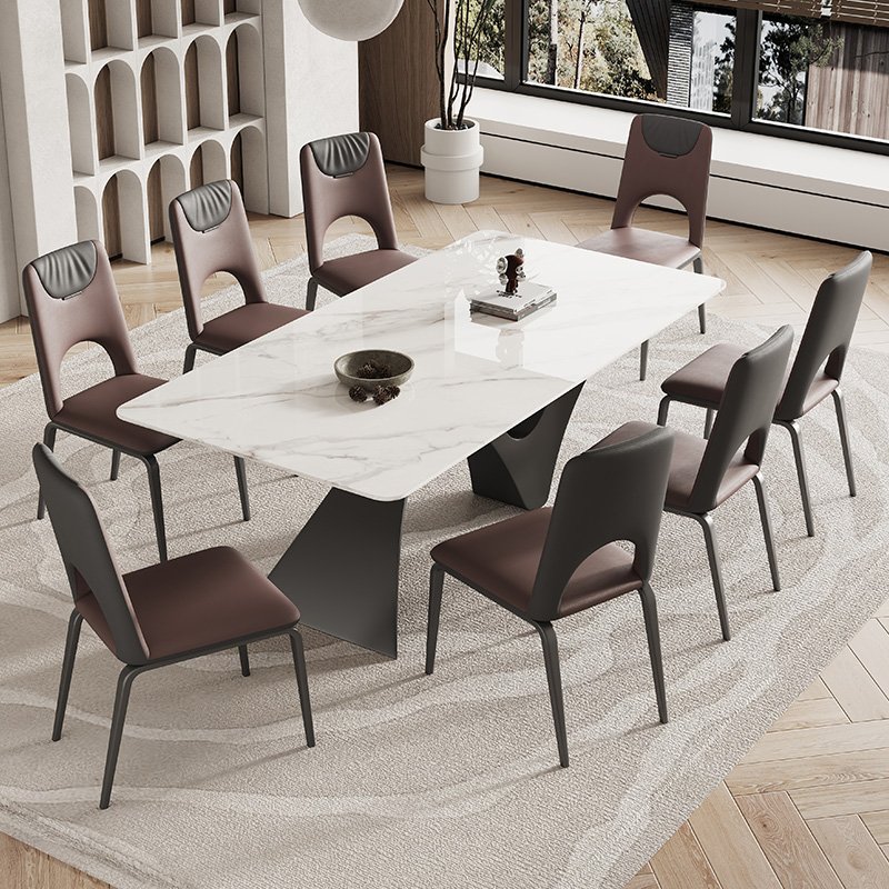 european antique marble top dining table luxury customized stainless steel tube melamine dining table