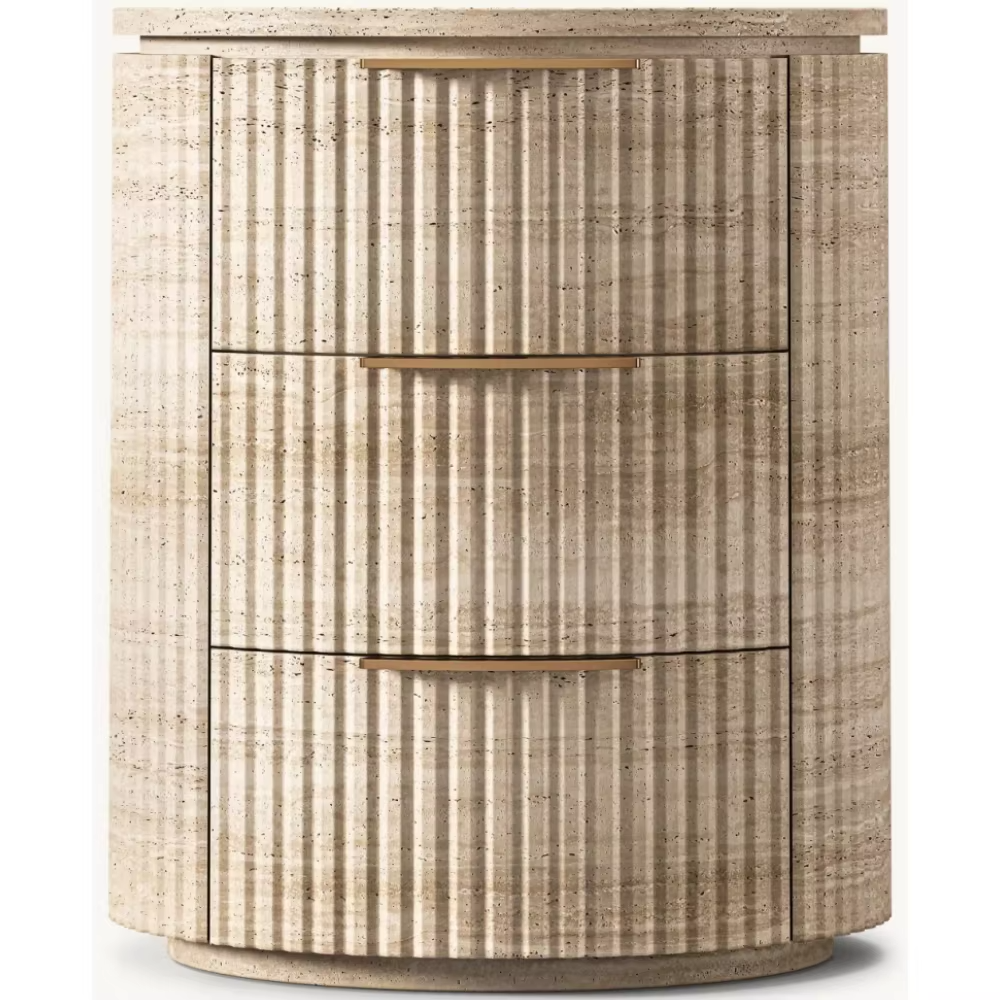 Light luxury simple interior furniture Beautiful and generous bedroom furniture wooden bedside table