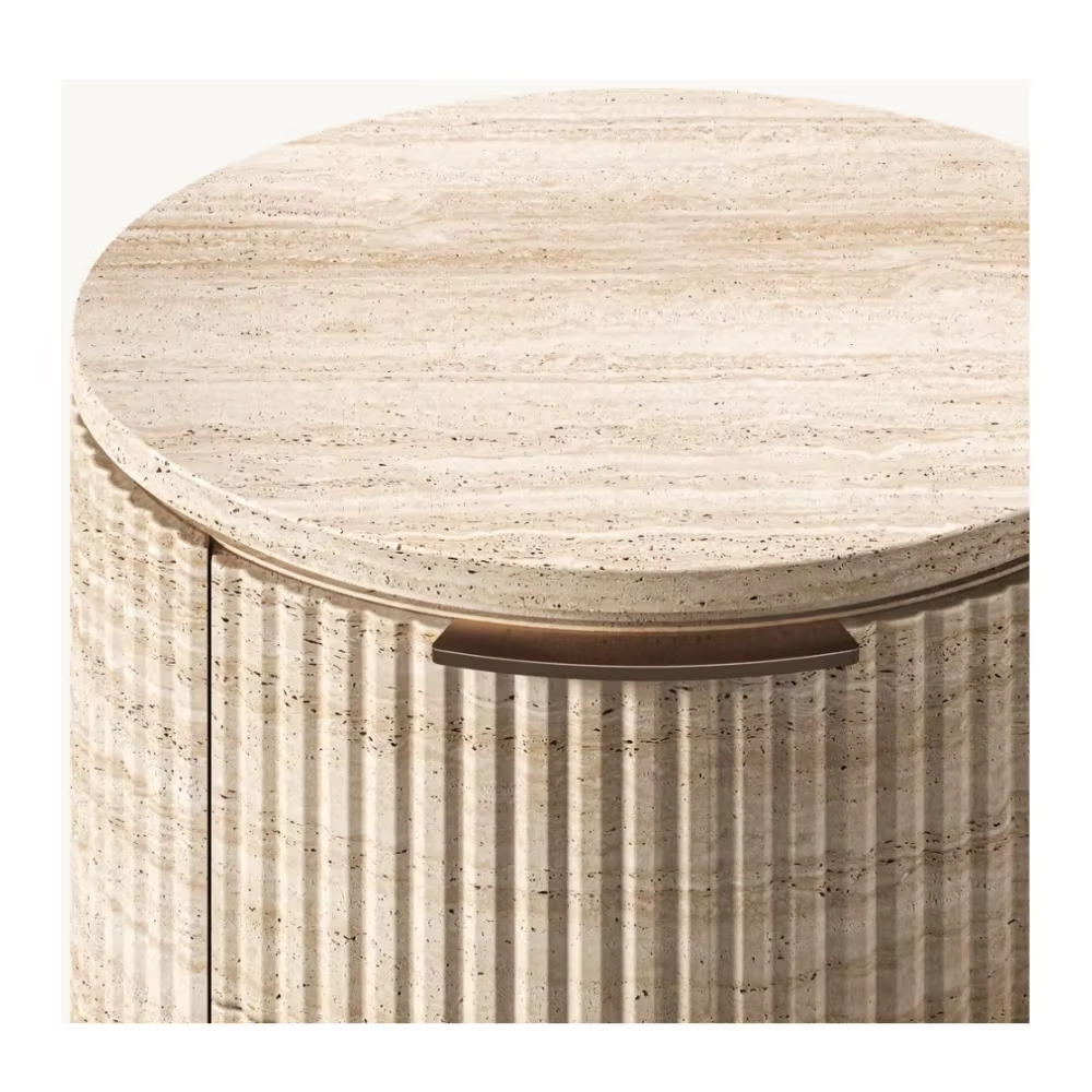 Light luxury simple interior furniture Beautiful and generous bedroom furniture wooden bedside table