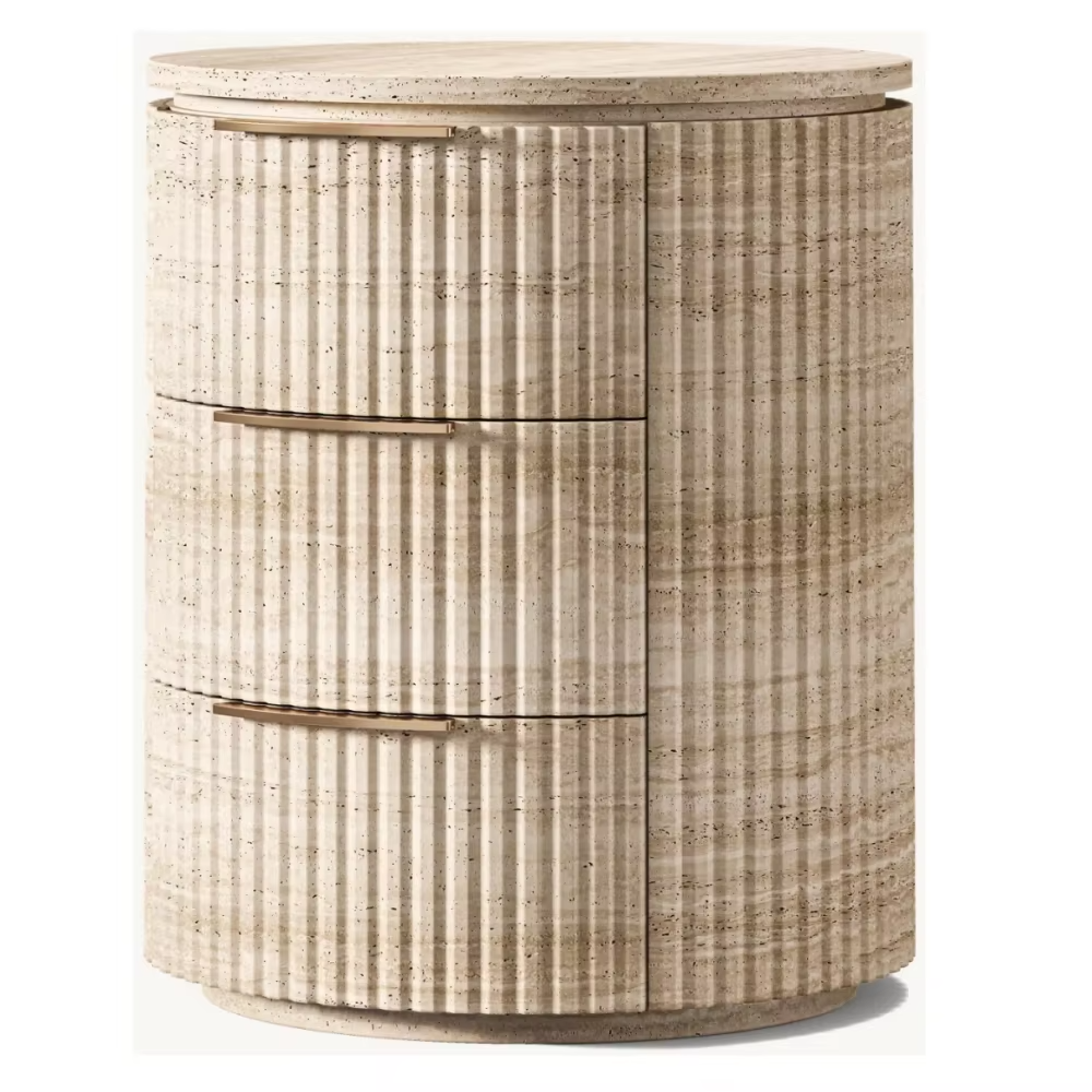 Light luxury simple interior furniture Beautiful and generous bedroom furniture wooden bedside table