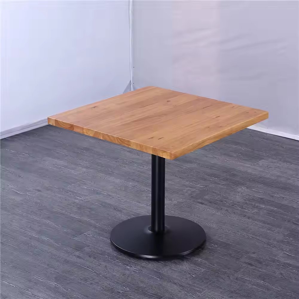 wooden dining tables with metal base for restaurants