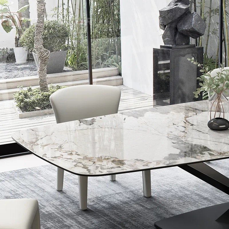 Newstar Calacatta Marble Restaurant Hotel Dining Table Special Design Dining Table For Kitchen Dining Room