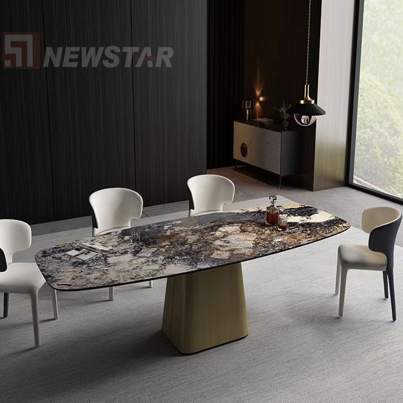 Newstar Calacatta Marble Restaurant Hotel Dining Table Special Design Dining Table For Kitchen Dining Room