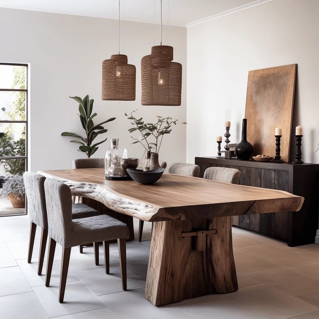 New Chinese retro style home dining room solid wood dining table villa living room rectangular tea table