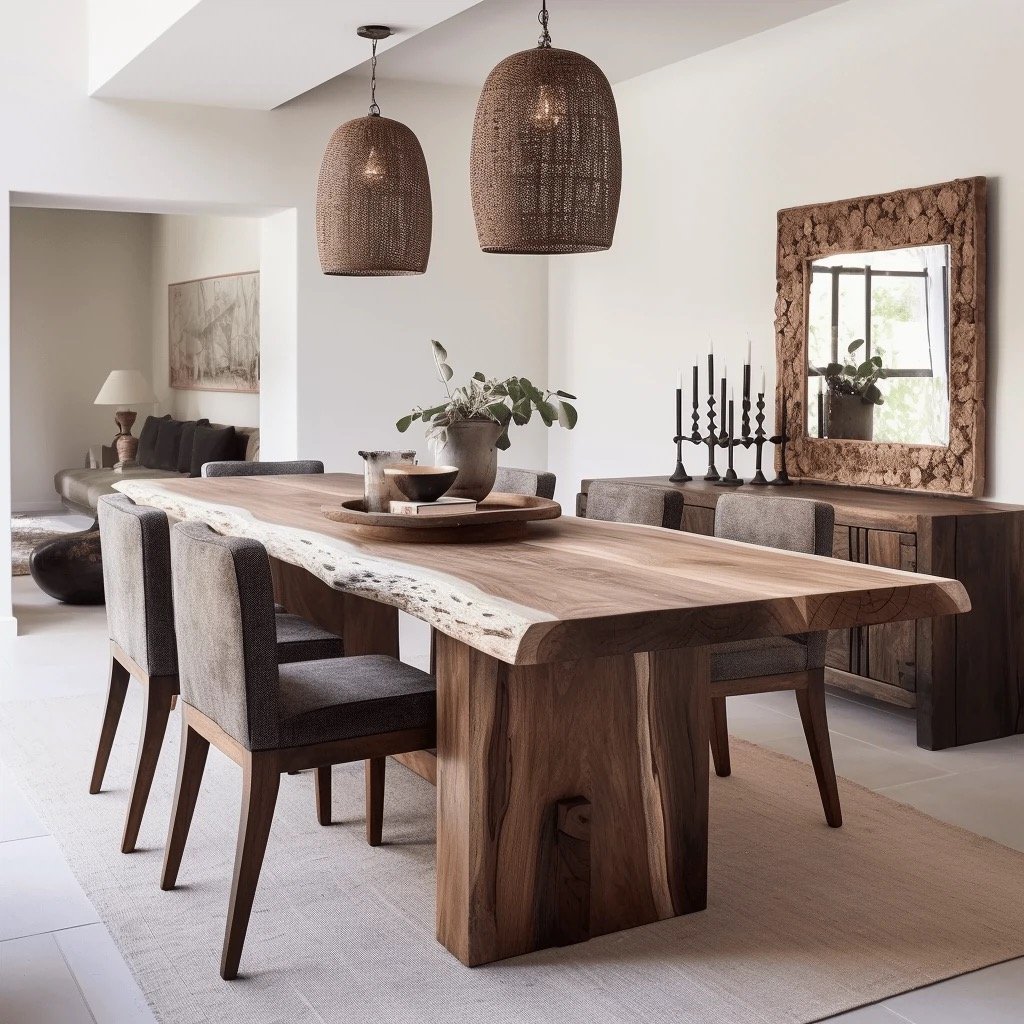 New Chinese retro style home dining room solid wood dining table villa living room rectangular tea table