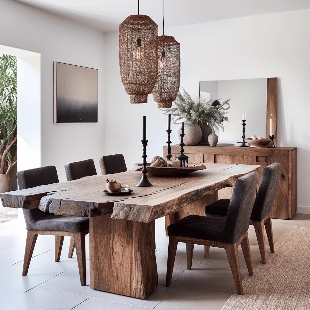 New Chinese retro style home dining room solid wood dining table villa living room rectangular tea table