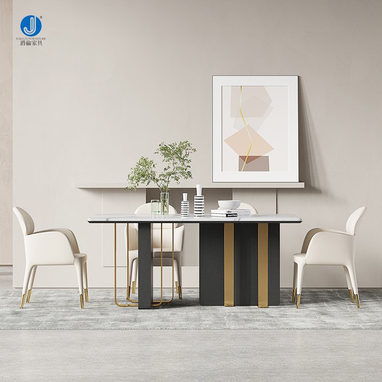 Foshan Factory Custom Designs Luxury Modern Marble White Dining Table