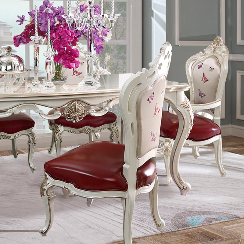 New aristocratic French furniture European high-end solid wood long dining table retro hand-carved dining table and chairs