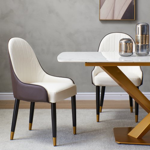 calcatta white marble rectangle dinning table set