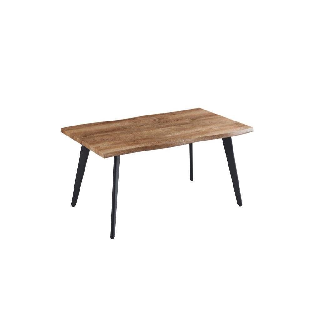 Factory Custom Modern MDF Home Furniture Metal Plate Legs Dining Table With Metal Plate Legs For Dining Room