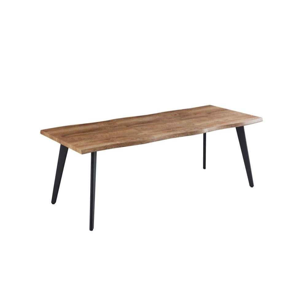 Factory Custom Modern MDF Home Furniture Metal Plate Legs Dining Table With Metal Plate Legs For Dining Room