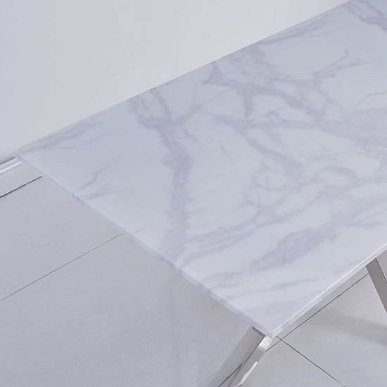 Modern Nordic Dining Room Furniture Durable Silver Metal Base Rectangle White Marble Dining Tables Tables De Salle A Manger