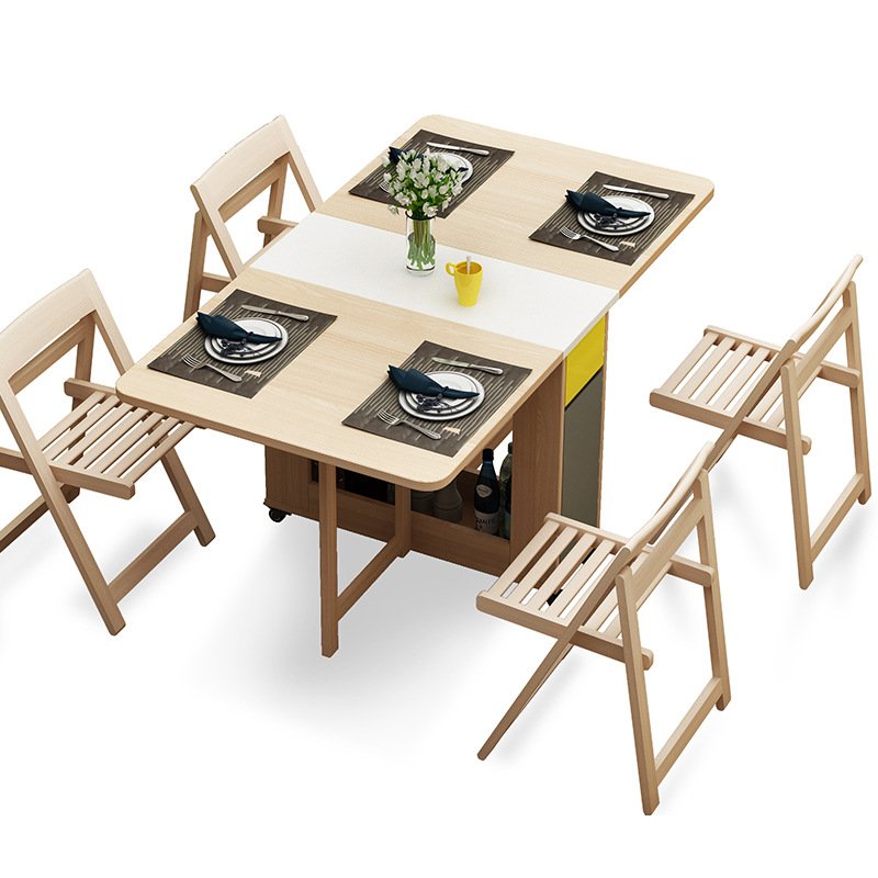 Hot sale modern wooden removable folding dining table set in 2021