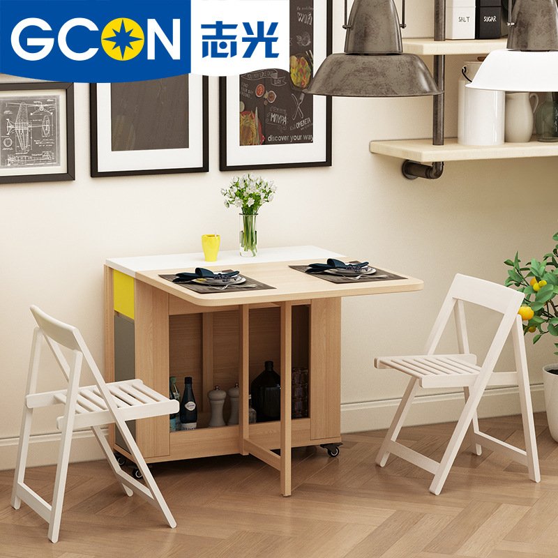 Hot sale modern wooden removable folding dining table set in 2021
