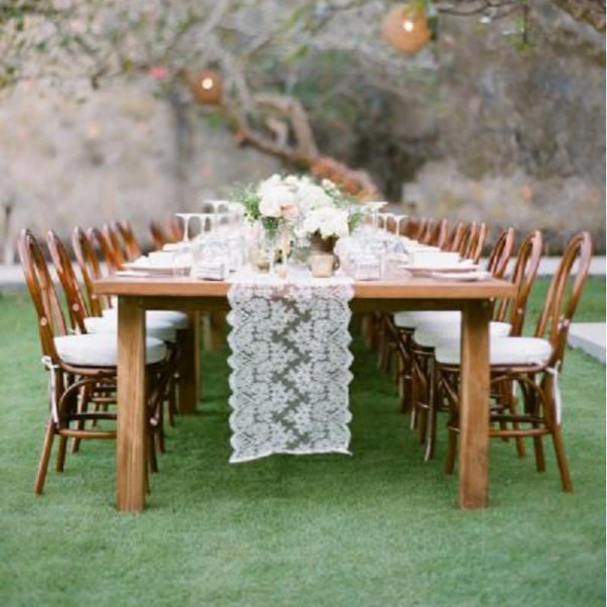Wholesale party banquet tables and chairs farm outdoor furniture dining farmhouse wooden restaurant table set