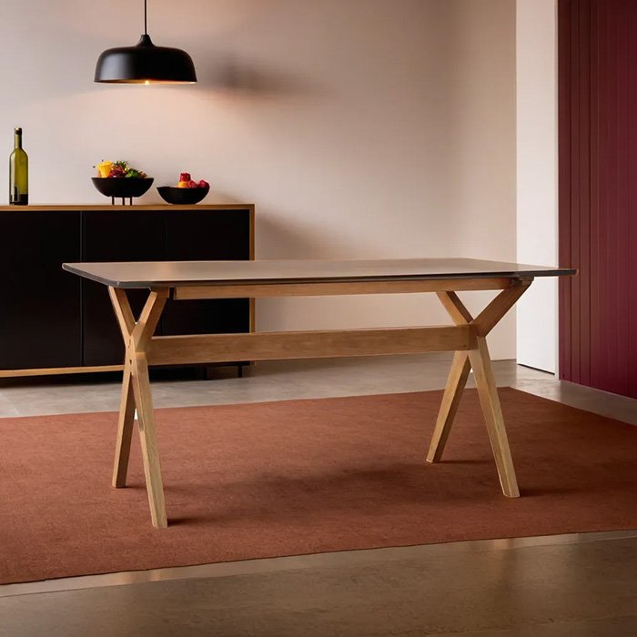 First Class Premium Cyrus Dining Table Set Luxury M U J I Style Modern Oak Kitchen and Office Table
