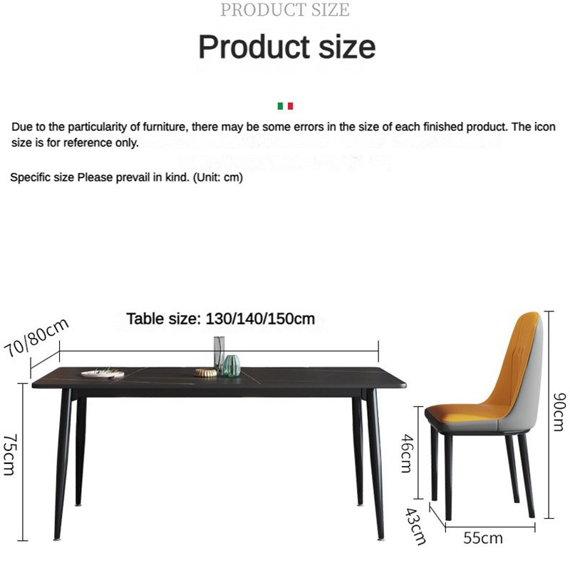 Dining room furniture set decoration rectangular light luxury hot sale new design modern dining table set with 6 dining chairs