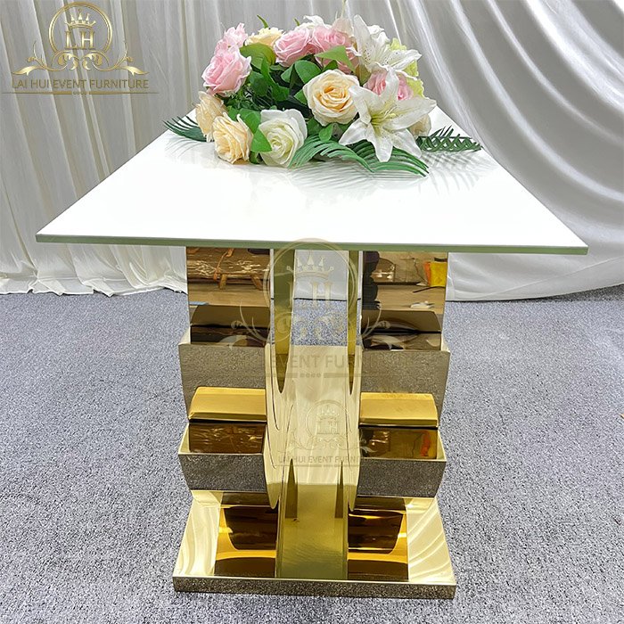 Modern luxury gold stainless steel dining table
