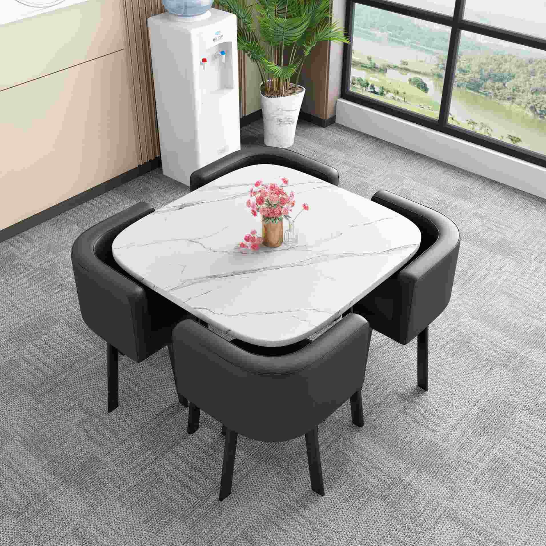 Round Dining Table Luxury Round 4 Chairs Coffee Modern Dining Table Nordic Fashion Mesas De Jantar Kitchen Furniture