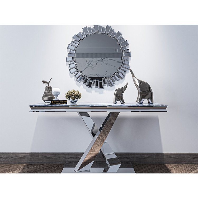 Restaurant rectangle metal dining table designs marble modern dining table set