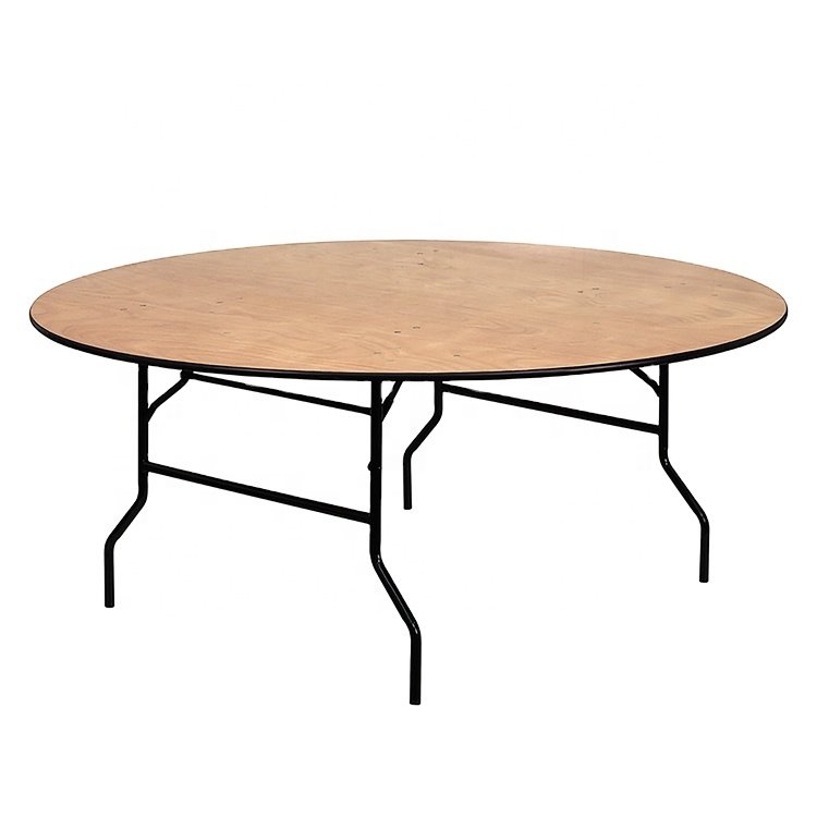 Hot Sale Banquet Folding Table High Quality Plywood Round Table Dining Room Furniture